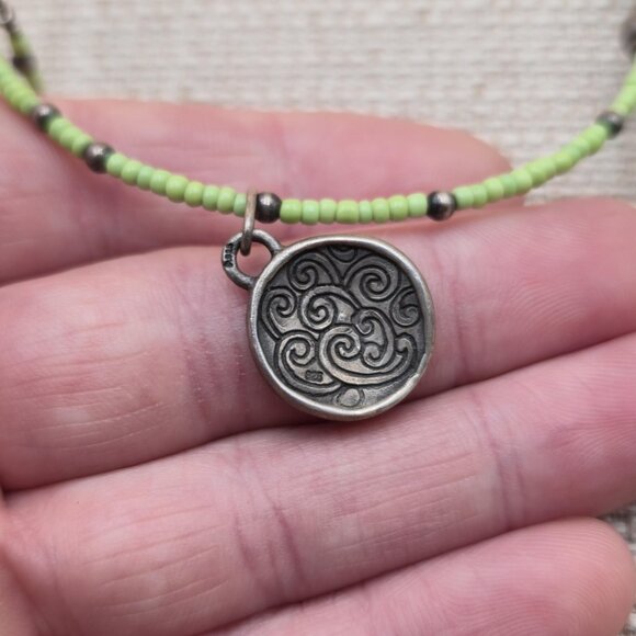 9 Inch Sterling Silver Handmade Beaded Charm Ankle Bracelet B611 - Picture 3 of 5